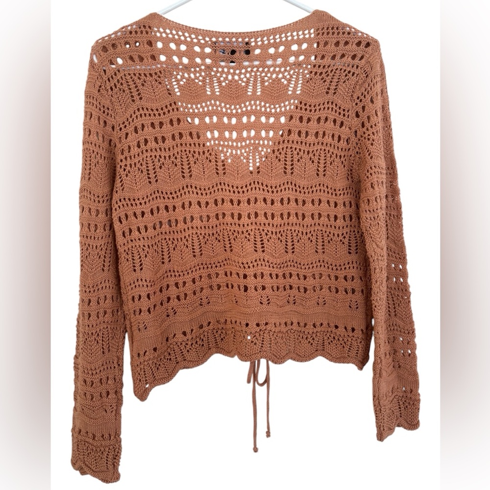 Lulu's Rust Crochet Knit Top - Picture 6 of 6